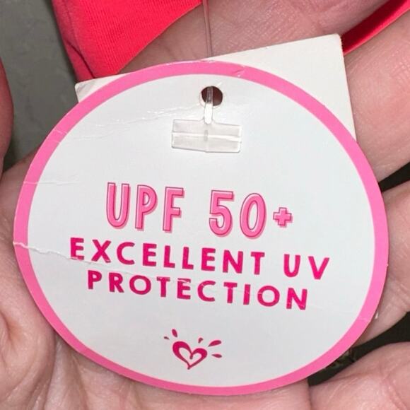 NWT Justice Neon Pink Laser Cut High Neck Bikini Top Girls Size 18 - Picture 4 of 5